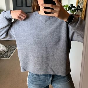 Cropped Grey Crewneck